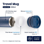 Vaso termo de viaje de acero inoxidable con tapa abatible Dopper 300ml color azul marino sexta vista