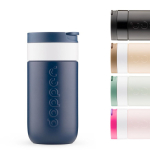 Vaso termo de viaje de acero inoxidable con tapa abatible Dopper 300ml color azul marino séptima vista
