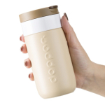Vaso termo de viaje de acero inoxidable con tapa abatible Dopper 300ml color marrón claro séptima vista