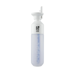 Botella de acero inoxidable con pajita Dopper Original 450ml color blanco vista de impresión