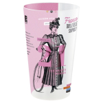 Vaso de plástico apilable con marcaje InMold tamaño pequeño 300ml color translúcido