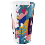 Vaso de plástico apilable con marcaje InMold tamaño pequeño 300ml color translúcido