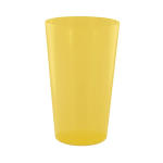 Vaso de plástico reutilizable hecho en Europa tamaño grande 600ml color amarillo transparente