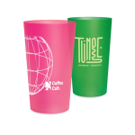 Vaso de plástico reutilizable hecho en Europa tamaño grande 600ml color rosa transparente
