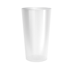 Vaso de plástico apilable con marcaje InMold tamaño grande 600ml color translúcido