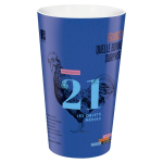 Vaso de plástico apilable con marcaje InMold tamaño grande 600ml color translúcido
