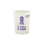 Vaso reutilizable origen vegetal y mineral hecho en Europa mini 120ml color blanco roto