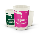 Vaso reutilizable de origen vegetal y mineral versión mini 220ml color blanco roto