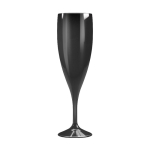 Copa tipo flauta para champagne de plástico Tritan® reutilizable 140ml color negro