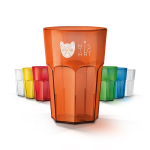 Vaso de plástico reutilizable de Tritan® hecho en Europa 400ml color naranja transparente