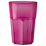 Vaso de plástico reutilizable de Tritan® hecho en Europa 400ml color fucsia transparente