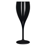 Copa de champagne de plástico reutilizable Tritan® hecha en EU 160ml color negro