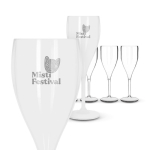 Copa de champagne de plástico reutilizable Tritan® hecha en EU 160ml color blanco