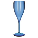 Copa de champagne de plástico reutilizable Tritan® hecha en EU 160ml color azul transparente