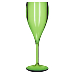 Copa de champagne de plástico reutilizable Tritan® hecha en EU 160ml color verde transparente