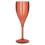 Copa de champagne de plástico reutilizable Tritan® hecha en EU 160ml color rojo transparente