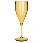 Copa de champagne de plástico reutilizable Tritan® hecha en EU 160ml color amarillo transparente
