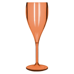 Copa de champagne de plástico reutilizable Tritan® hecha en EU 160ml color naranja transparente