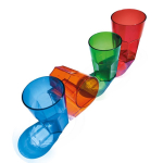 Vaso de plástico Tritan® reutilizable hecho en Europa 560ml color azul transparente