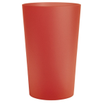 Vaso de plástico reutilizable hecho en Europa tamaño pequeño 390ml color rojo transparente