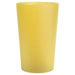 Vaso de plástico reutilizable hecho en Europa tamaño pequeño 390ml color amarillo transparente