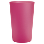 Vaso de plástico reutilizable hecho en Europa tamaño pequeño 390ml color rosa transparente