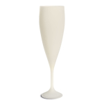 Copa de champán reutilizable biocompuesta hecha en Europa 140ml color blanco roto