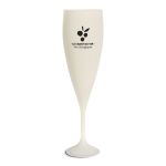 Copa de champán reutilizable biocompuesta hecha en Europa 140ml color blanco roto