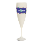 Copa de champán reutilizable biocompuesta hecha en Europa 140ml color blanco roto