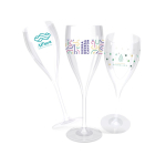 Copa estilo flauta para champagne de plástico SAN hecha en EU 140ml color transparente