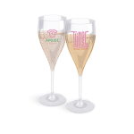 Copa estilo flauta para champagne de plástico SAN hecha en EU 140ml color transparente