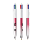 Bolígrafo de plástico fabricado en EU con multicarga y tinta 4 colores BIC® color fucsia