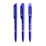 Bolígrafo de plástico giratorio con tinta negra Super Clip Glacé BIC® color azul