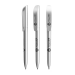 Bolígrafo de plástico giratorio con tinta negra Super Clip Glacé BIC® color plateado