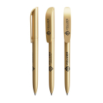Bolígrafo de plástico giratorio con tinta negra Super Clip Glacé BIC® color dorado