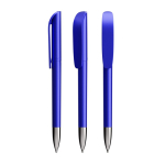Bolígrafo de plástico recargable y tinta negra Super Clip Glacé BIC® color azul