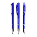 Bolígrafo de plástico recargable y tinta negra Super Clip Glacé BIC® color azul