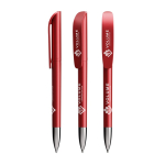 Bolígrafo de plástico recargable y tinta negra Super Clip Glacé BIC® color rojo