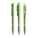 Bolígrafo de plástico recargable y tinta negra Super Clip Glacé BIC® color verde