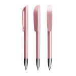 Bolígrafo de plástico recargable y tinta negra Super Clip Glacé BIC® color rosa