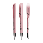 Bolígrafo de plástico recargable y tinta negra Super Clip Glacé BIC® color rosa