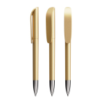 Bolígrafo de plástico recargable y tinta negra Super Clip Glacé BIC® color dorado