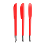 Bolígrafo de plástico recargable con tinta negra Super Clip Soft BIC® color rojo