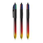 Bolígrafo de plástico con acabado metálico con tinta 4 colores Flags BIC® color negro