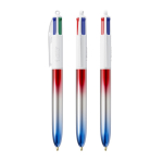 Bolígrafo de plástico con acabado metálico con tinta 4 colores Flags BIC® color azul
