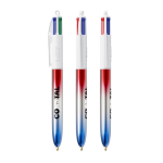 Bolígrafo de plástico con acabado metálico con tinta 4 colores Flags BIC® color azul
