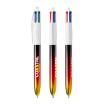 Bolígrafo de plástico con acabado metálico con tinta 4 colores Flags BIC® color rojo