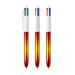 Bolígrafo de plástico con acabado metálico con tinta 4 colores Flags BIC® color amarillo