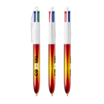 Bolígrafo de plástico con acabado metálico con tinta 4 colores Flags BIC® color amarillo