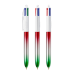 Bolígrafo de plástico con acabado metálico con tinta 4 colores Flags BIC® color verde